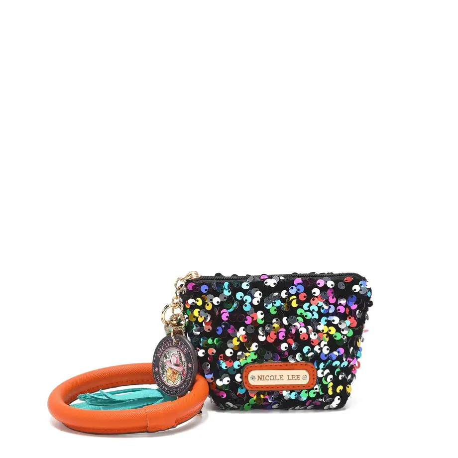 スパンコールポーチ★リストレットキーチェン付★